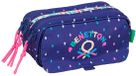 Safta Benetton Drop 21.5x10x8 Cm Triple Etui Bleu Homme