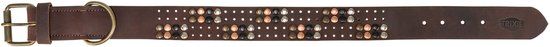 Trixie Halsband Hond Rivet Rustic Vetleer Donkerbruin XL