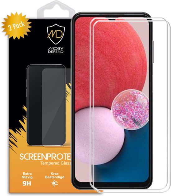 2-Pack Samsung Galaxy A13 (4G) Screenprotectors - MobyDefend Case-Friendly - Tempered Glass