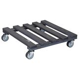 WAGNER Plantentrolley PALETTI 38 x 38 x 9,5 cm I Voor binnen + buiten I Bloementrolley van FSC®-gecertificeerd massief hout, houtskool I Zachte wielen I Draagvermogen 120 kg I Made in EU - 20041201