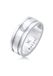 KUZZOI - Bague - Alliance homme massif avec diamant (0.03 ct.) en argent sterling 925 - Homme