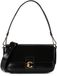 COCCINELLE Leren schoudertas handtas C-Me Lock Shiny Smooth Handbag Leather Noir zwart
