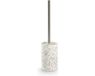 Zeller Luxe Toiletborstel in houder - wit - Terrazzo design - keramiek - 42 x 10 cm