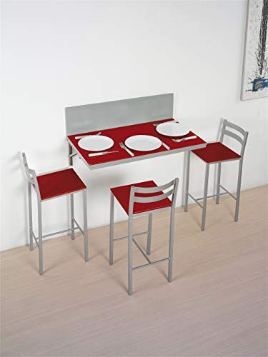 ASTIMESA Wandkeukentafel - metaal - rood - 90 x 50 cm