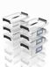 SpaceXpert Opbergdozen van kunststof, draagbaar, met handvat, stapelbaar, voor slaapkamer, school, transparant, 15 liter, 6 stuks