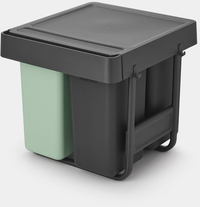 Brabantia Sort & Go Inbouw Prullenbak - 40 Liter - Jade Green en Dark Grey