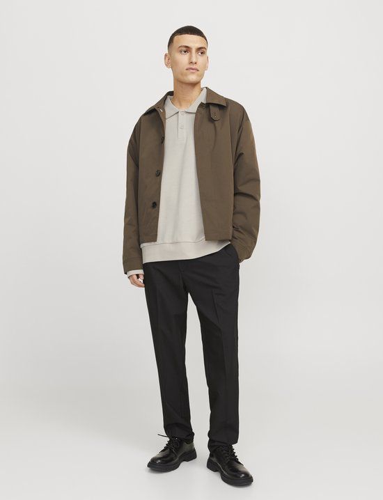 jack & jones JACK&JONES JJEBRADLEY SWEAT POLO STYD AW24 LN - Grijs - L - Heren - Sweater
