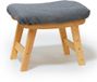 Relaxdays Voetenkruk - 40x32x29 cm - naturel/grijs