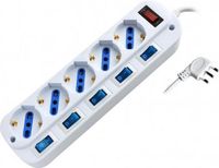 Techly IUPS-PCP-5I-OP power uitbreiding Binnen 1,5 m 5 AC-uitgang(en) Wit