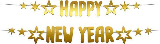 Folat Letterslingers 'Happy New Year' Goud Papier