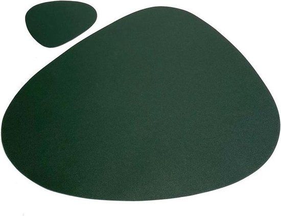 Krumble Placemat met onderzetter set - Groen - Lederlook