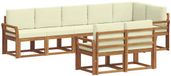 vidaXL - Salon d'angle - 8 places assises - Naturel et crème - Bois d'acacia