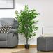 MODENUIT Plante artificielle – Ficus artificiel 135 cm – Plastique – Vert – Avec fils métalliques – Intérieur et extérieur