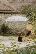 Todo Bien Bali parasol - half zilver crème - 180/250/280 cm