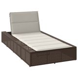 VidaXL Lounge tuinstoel met gecapitonneerde zitting van polyester in crème en wit