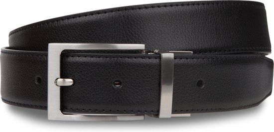 WE Fashion Heren reversible leren riem zwart