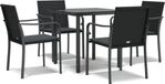 vidaXL 5-delige Tuinset met kussens, poly rotan en staal