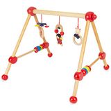 Bieco Speeltrapezium; speelboog van hout met figuren en ballen