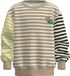 NAME IT Jongens Sweater NMMKASTER LS NREG SWEAT UNB - Maat 104 - Katoen - Gestreept - Lichtbruin/Smaragd/Zwart/Wit