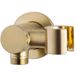 Wiesbaden Wandaansluitbocht met Kantelbare Handdouchehouder - Rond - 1/2 Inch - Geborsteld Messing