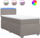 vidaXL Boxspring met matras, stof, taupe, 90x190 cm