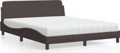 Maison Exclusive - Lit avec matelas "Dover", brun foncé, 160x200 cm, rembourré