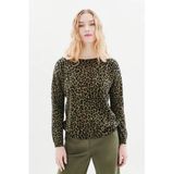 Caroll sweater met panterprint groen
