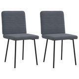 VidaXL Eetkamerstoelen Set van 2 Donkergrijs Fluweel