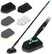 Unyqoos® brosse de nettoyage 3-en-1 avec manche, noir