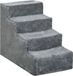 PawHut huisdierentrap - Spaanplaat - 60x35x44cm - Lichtgrijs