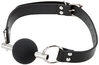 Ouch! Shots Ouch! Black & White - Solid Ball Gag With Bonded Leather Straps