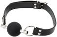 Ouch! Shots Ouch! Black & White - Solid Ball Gag With Bonded Leather Straps