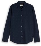 Tom Tailor Heren 1052323 Fitted overhemd met patroon, 40679 - Dark Blue White Dot Design, XXL