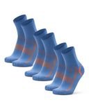 DANISH ENDURANCE Korte Sport Sokken - Lichte Compressie - Anti Blaren - 3-paar - Blauw/Oranje - Maat 43-47