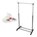 Portant à vêtements mobile avec cintres - 10 cintres en plastique - blanc/noir