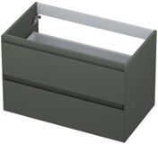 INK - Onderkast 2 Laden Greeploos Gelakt 45gr - 800x450x520 Mm - Mat Beton Groen