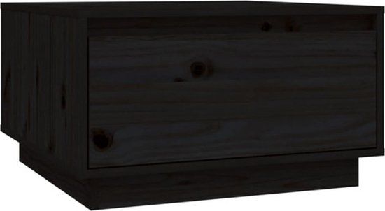 vidaXL Salontafel 55x56x32 cm massief grenenhout zwart