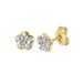 Lucardi Meisjes Oorknop - Ster - Kristal - Cadeau - 14 Karaat Goud - Geelgoud