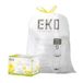 EKO 50-90 liter, 60 stuks vuilniszakken met trekkoord, extra sterke vuilniszakken, citroenschilgeur met continue geurcontrole, gemakkelijk te doseren rol voor keuken en huishoudelijk gebruik, code G