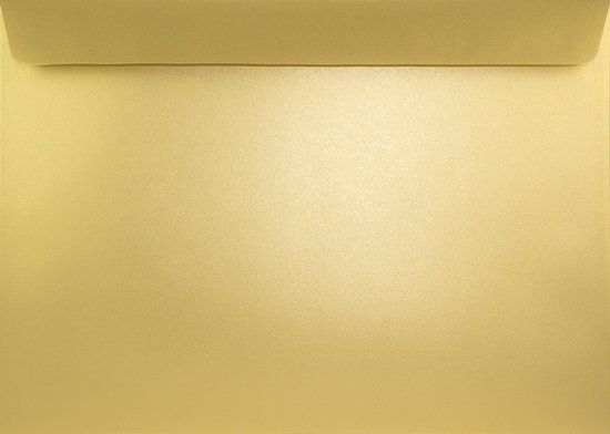 Netuno Metallic (parelmoer) gouden enveloppen A4 - 229 x 324 mm - C4 - 10 stuks - HK zelfklevend met plakstrip - 125 gram - Sirio Pearl