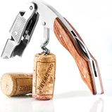 Catrinaz® Luxe Kelnersmes – Wijnopener, Kurkentrekker & Flesopener – RVS – Massief Houten Handvat – Giftbox