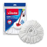 Vileda Vervanging Turbo Classic 100% microfibre, 1 per verpakking, geschikt voor alle centrifugesystemen van Vileda, voor harde vloeren, Verwijdert meer dan 99% van de bacteriën met water alleen