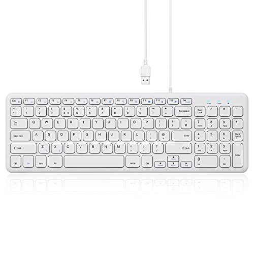 Perixx PERIBOARD-213W - Bedraad USB-schaartoetsenbord - Compact - Wit - Amerikaans Engels