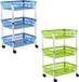 Merkloos axentia Voorraadwagen, blauw-groen, 40 x 30 x 64 cm