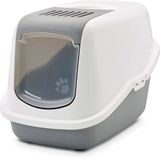 Savic Nestor Cat Litter Box - Grey/White - 56x39x39 cm - Closed
