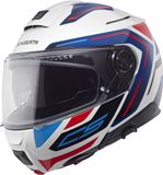Schuberth C5 Omega Wit Rood Blauw Systeemhelm - Helm