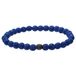 Lucardi - Heren Stainless steel herenkralenarmband blauw lavasteen - Armband - Staal - Zilverkleurig - 18 cm