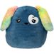 Depesche 13856 Ylvi Swoppies - Knuffel hond in donkerblauw, met glow effect en kleurrijke oren, ca. 20 cm hoog knuffel
