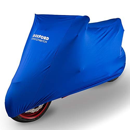 Oxford PROTEX Premium stretch pasvorm interieur motorfiets cover - blauw, large