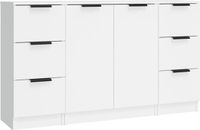 vidaXL Dressoirs 3 st bewerkt hout wit
